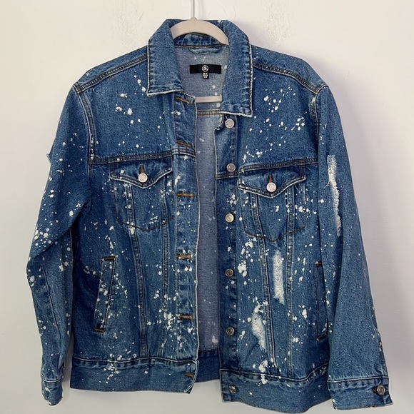Missguided Distressed Bleached Jean Denim Jacket - Picture 2 of 5